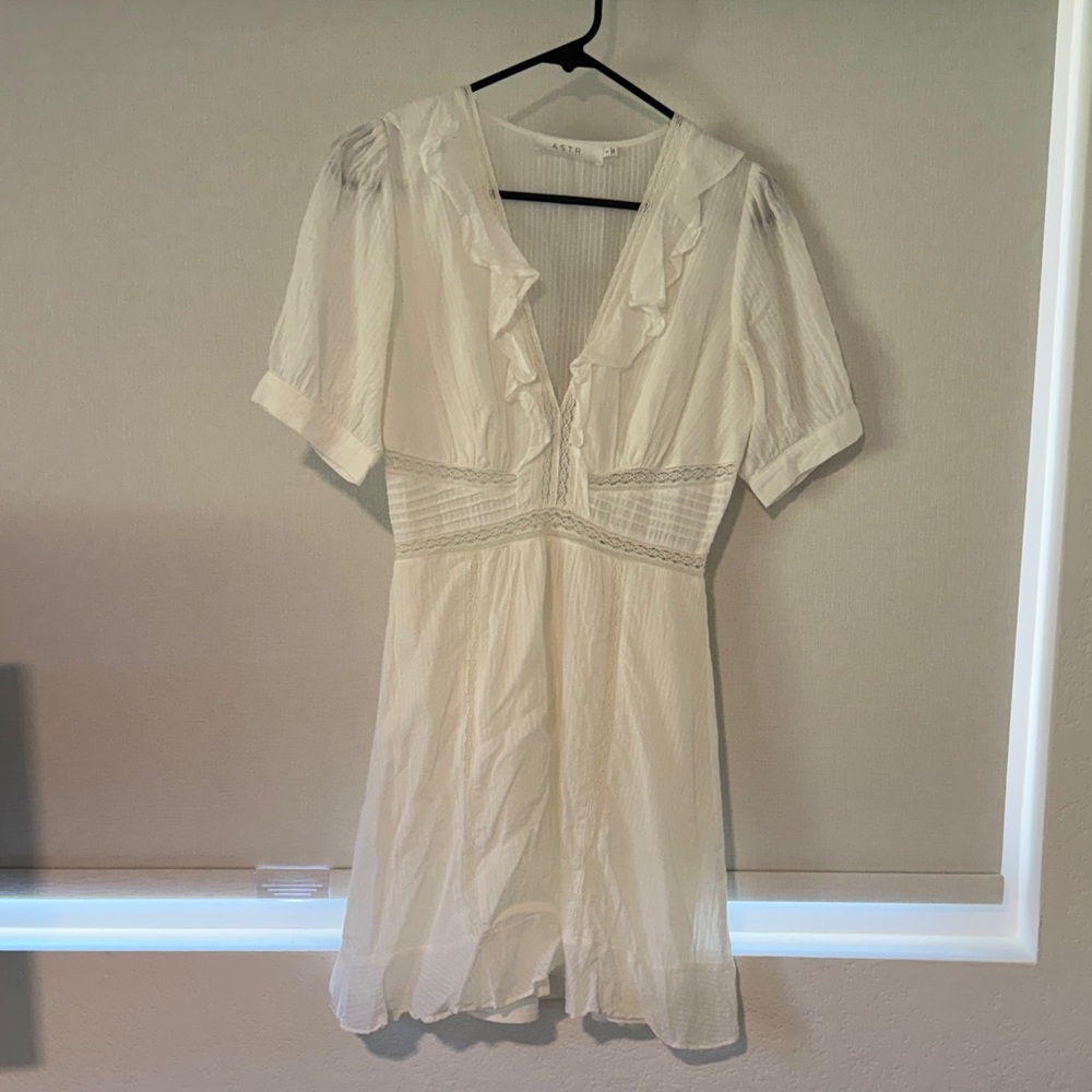 Astr White Textured Dress